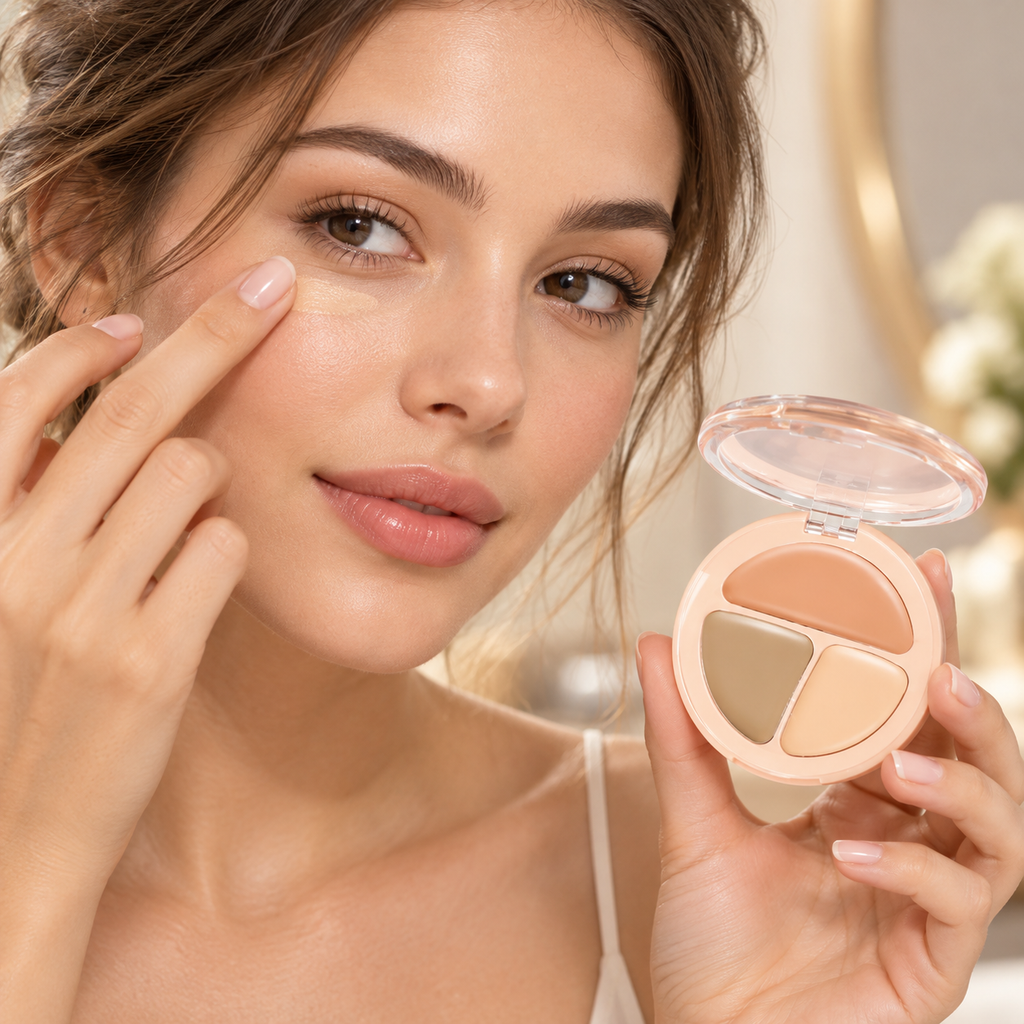 🌸 3-Color Concealer Palette for a Flawless-Looking Complexion