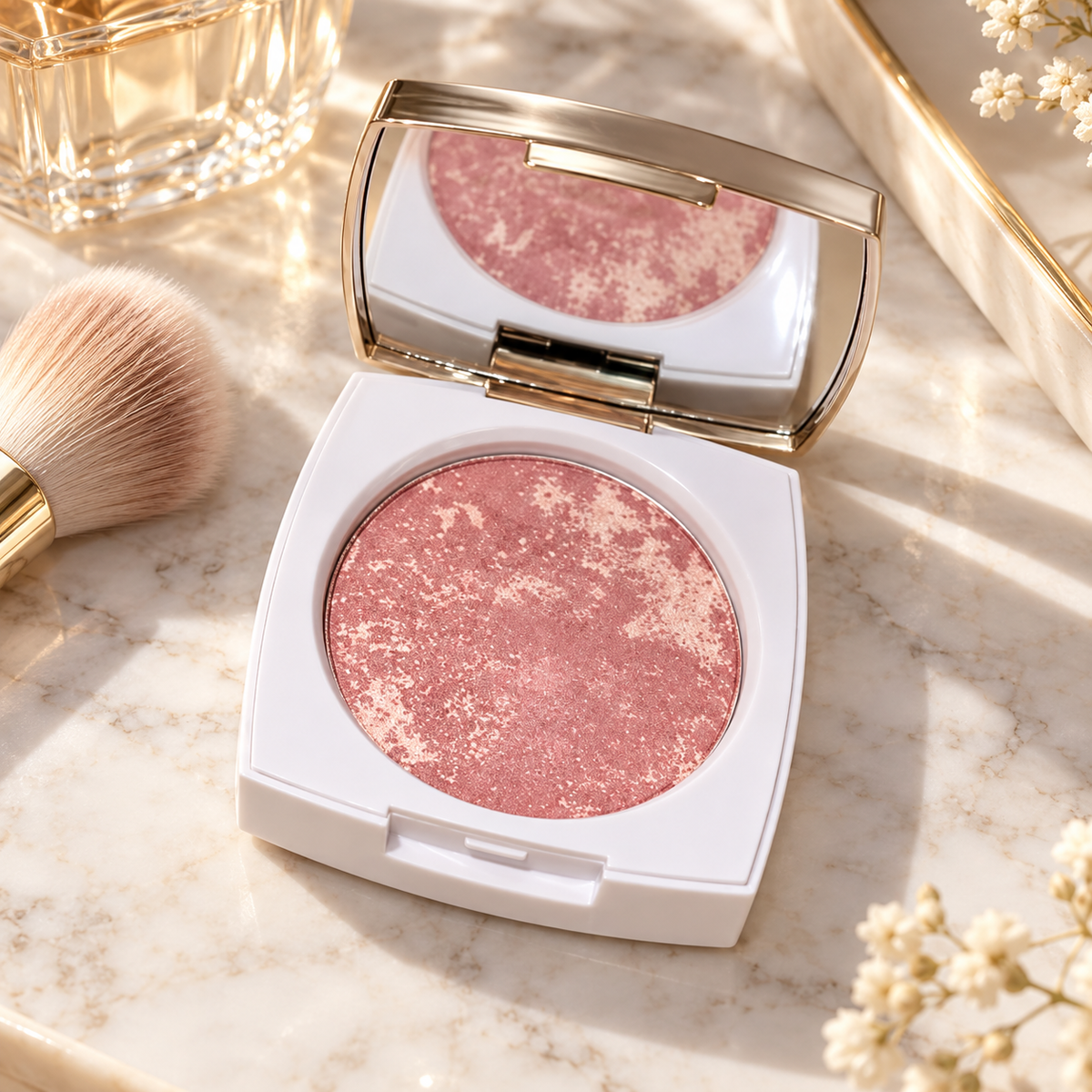🌸 Baked Blush | Marble Pink Blusher | Natural Rosy Glow | Soft Radiant Finish | Lightweight Cheek Makeup