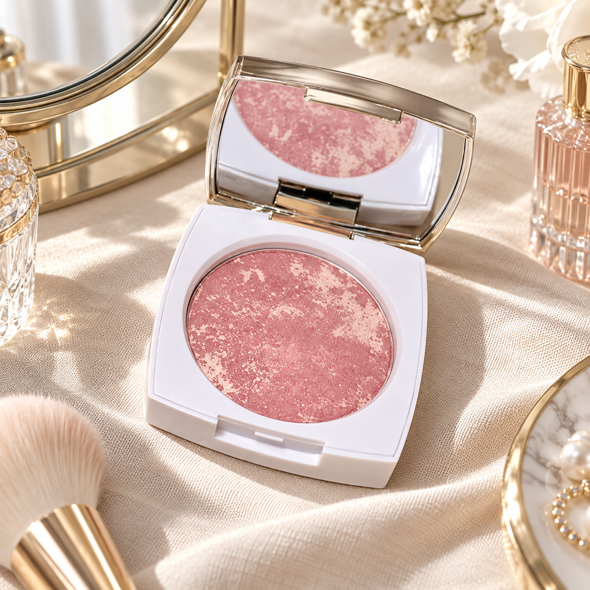 🌸 Baked Blush | Marble Pink Blusher | Natural Rosy Glow | Soft Radiant Finish | Lightweight Cheek Makeup