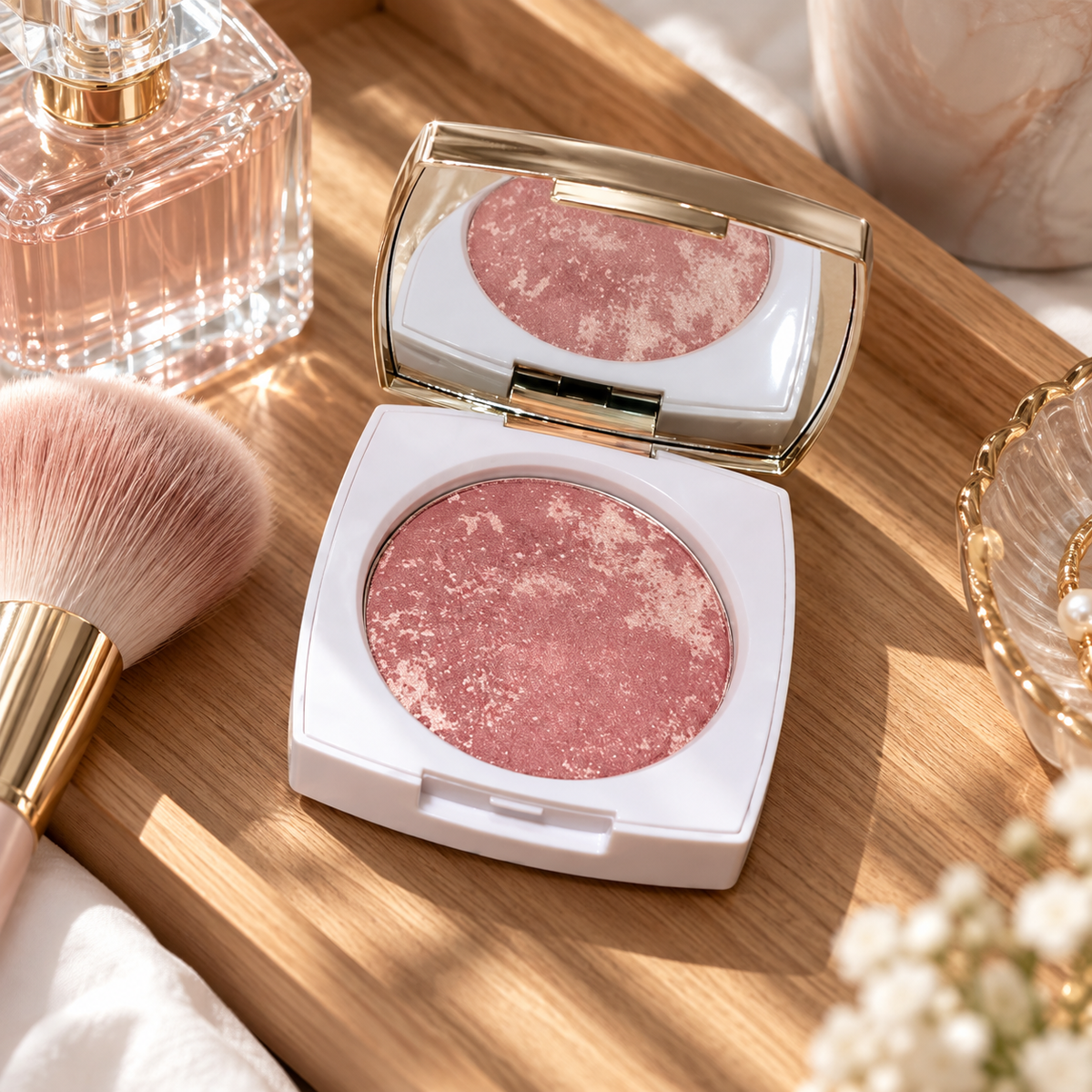 🌸 Baked Blush | Marble Pink Blusher | Natural Rosy Glow | Soft Radiant Finish | Lightweight Cheek Makeup