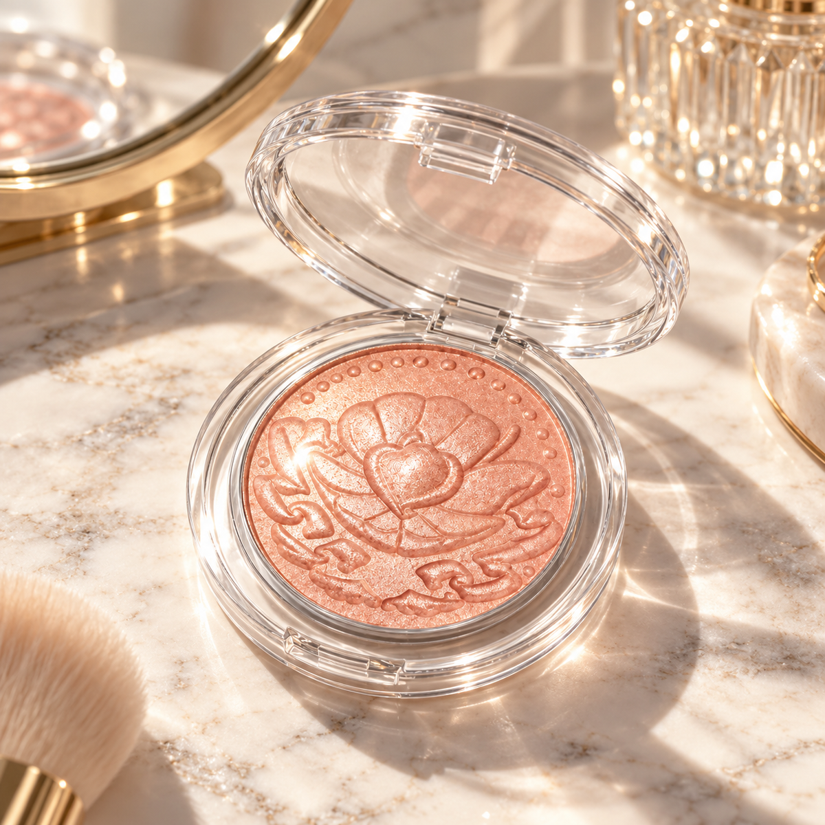✨ Shimmer Highlighter Powder | Radiant Glow Face Highlighter | Pearl Finish Illuminating Powder | Natural Luminous Makeup