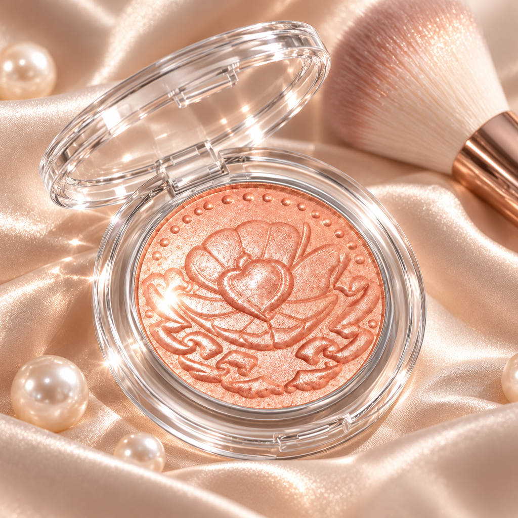 ✨ Shimmer Highlighter Powder | Radiant Glow Face Highlighter | Pearl Finish Illuminating Powder | Natural Luminous Makeup