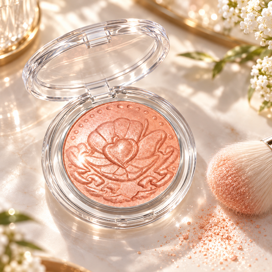 ✨ Shimmer Highlighter Powder | Radiant Glow Face Highlighter | Pearl Finish Illuminating Powder | Natural Luminous Makeup