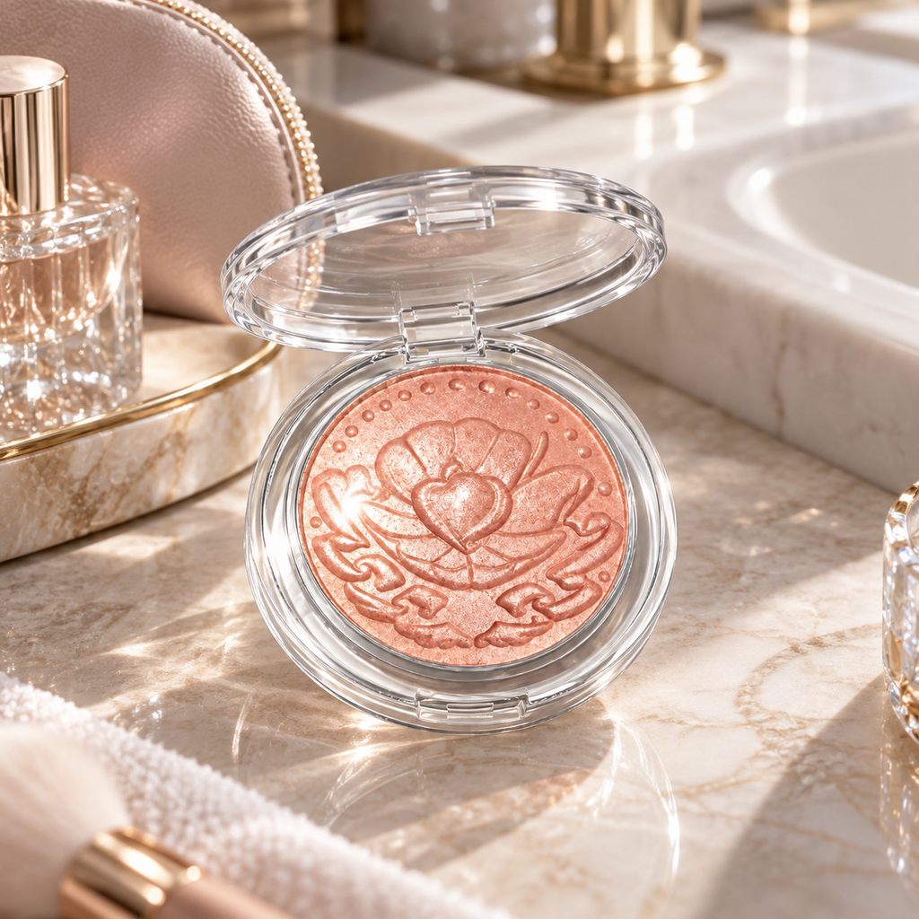 ✨ Shimmer Highlighter Powder | Radiant Glow Face Highlighter | Pearl Finish Illuminating Powder | Natural Luminous Makeup