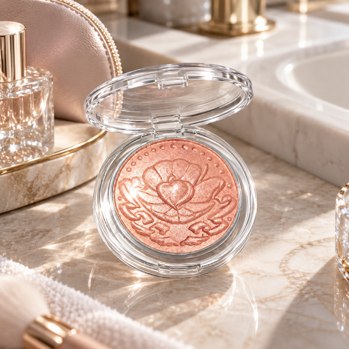 ✨ Shimmer Highlighter Powder | Radiant Glow Face Highlighter | Pearl Finish Illuminating Powder | Natural Luminous Makeup