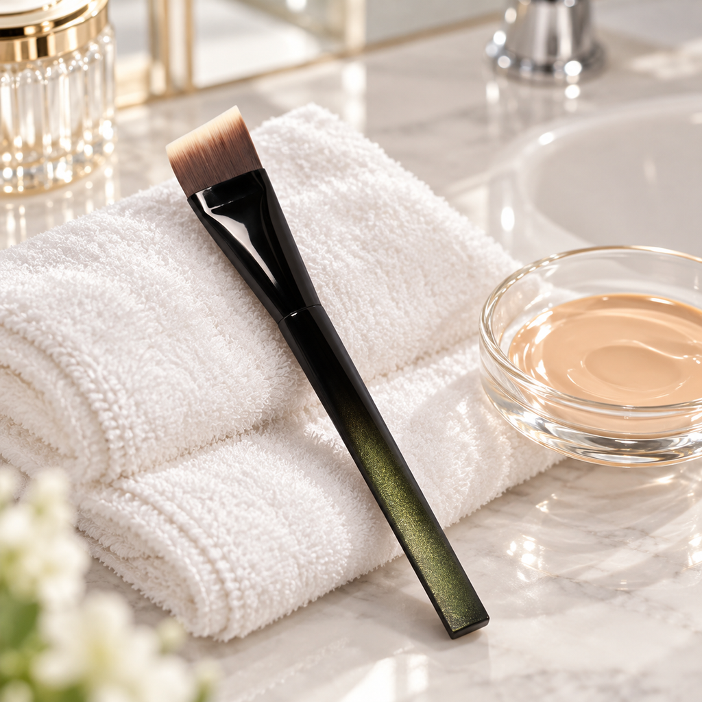 💄 Angled Foundation Brush | Flat Top Makeup Brush | Precision Liquid Foundation Applicator