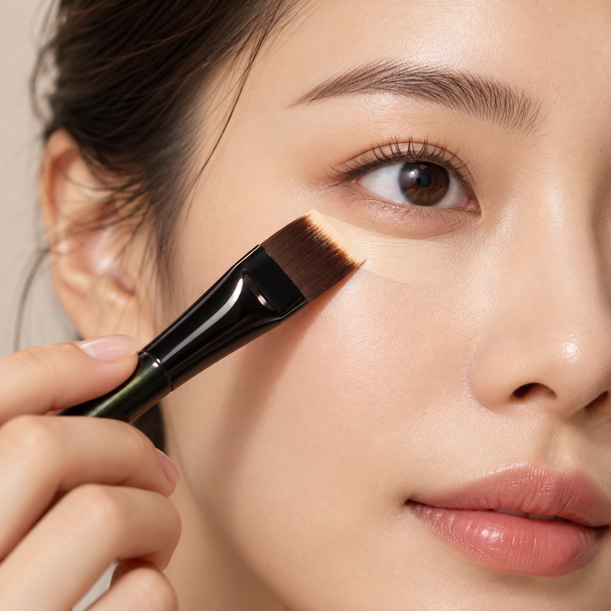 💄 Angled Foundation Brush | Flat Top Makeup Brush | Precision Liquid Foundation Applicator