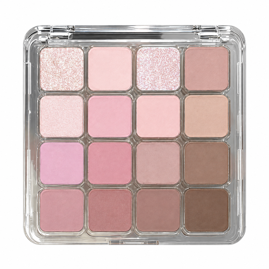 🎨 16-Color Eyeshadow Palette | Pink & Nude Eye Makeup | Matte & Shimmer Shades