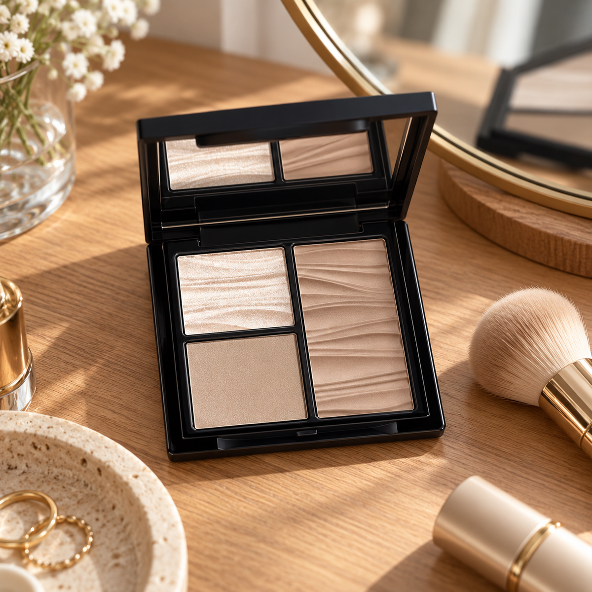 🤎 Contour Palette | 3-Shade Face Sculpting &amp; Highlighting Powder | Bronzer &amp; Highlighter Makeup Palette | Natural Defined Makeup Look | Beauty Gift