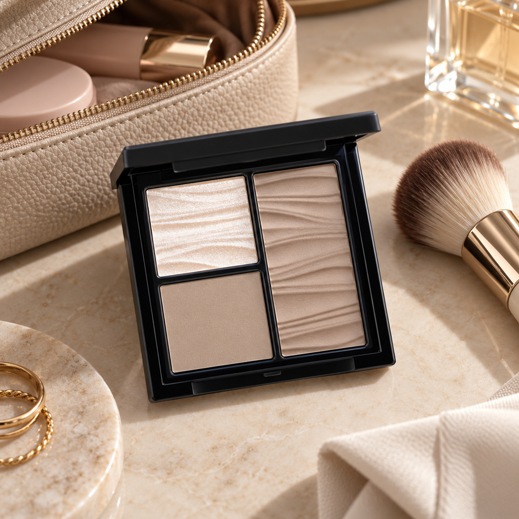🤎 Contour Palette | 3-Shade Face Sculpting &amp; Highlighting Powder | Bronzer &amp; Highlighter Makeup Palette | Natural Defined Makeup Look | Beauty Gift